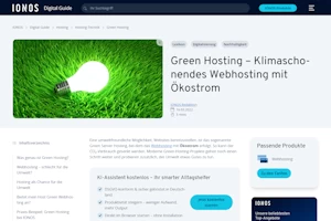 Bild von IONOS Green Hosting – Klimaschonendes Webhosting mit Ökostrom